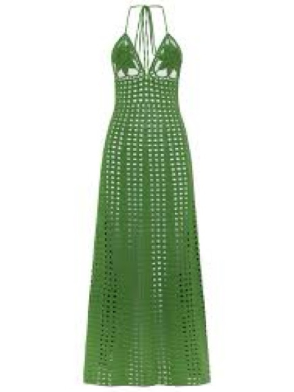 NWOT cult gaia Mercedes CROCHET Green Halter Maxi Dress